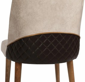 Set de scaune de sufragerie Nova Cream și Walnut,2 buc., 2 buc.