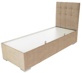 Pat boxspring, pat de o persoană, maro deschis, 80x200, dreapta, DANY