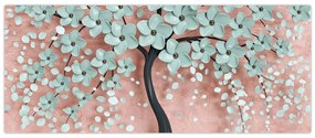 Tablou - Flori albastre în pastel (120x50 cm)