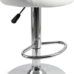 Scaun de bar din piele ecologică cu bază metalică ABS 151 alb