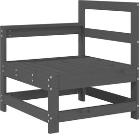 vidaXL Canapea de colț pentru grădină, gri, lemn masiv de pin