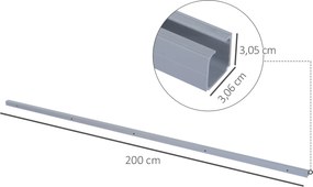 HOMCOM sina cu set de accesorii pentru usi glisante din lemn rustic | Aosom Romania