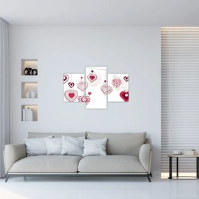 Tablou cu inimiore pictate (90x60 cm)