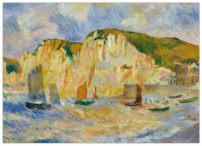 Tablou pe sticlă - Auguste Renoir, Sea and Cliffs, reproducere (70x50 cm)