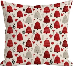 Fata de perna din bumbac CHRISTMAS BELLS 45x45 cm, colorat