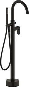 Baterie cada - dus freestanding Inter Ceramic finisaj negru cu set de dus