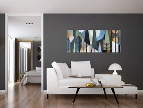 Tablou - Abstracție geometrică naturală II. (120x50 cm)