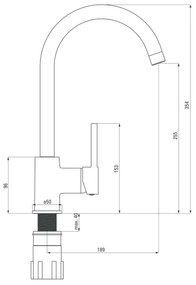 Baterie chiuveta bucatarie alb mat, monocomanda, Deante Milin Alb mat