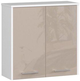 Dulap de baie suspendat Farid TYP5 (Alb + cappuccino lucios). 1069887