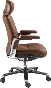 Scaun de birou modern piele sintetica si furnir de nuc Brown