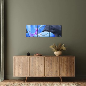 Tablou florilor în detailu (cu ceas) (90x30 cm)
