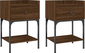 vidaXL Noptiere, 2 buc., stejar maro, 40,5x31x60 cm, lemn compozit