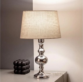 BRILAGI - Lampă de masă CERIA 1xE27/60W/230V Ø 30 cm crom lucios/gri