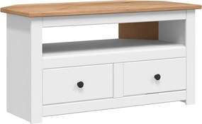 vidaXL Comodă TV de colț alb 93x49x49 cm lemn masiv pin gama Panama