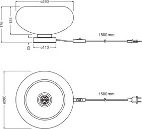 Osram - Lampă de masă DECOR SMOKE 1xE27/12W/230V negru/gri fumuriu