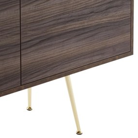 Comoda TV Limo, picioare aurii, deschidere push-pull - NEGRU