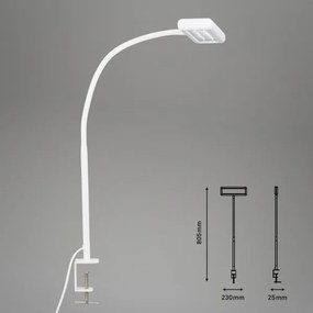 Lampă LED flexibilă de masă cu clemă Brilo TRASNA LED/7,5W/230V alb
