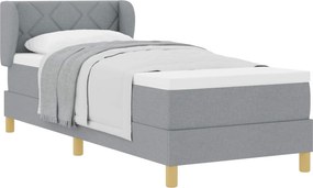 vidaXL Pat cu arcuri cu saltea Gri deschis 80 x 200 cm țesătură