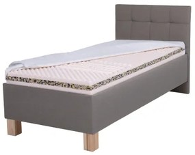 Pat tapițat cu saltea și spațiu de depozitare MARIA ONE 90 x 200 cm, nuanță taupe