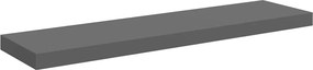 vidaXL Raft de perete suspendat, gri extralucios, 90x23,5x3,8 cm, MDF