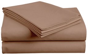 Cearsaf din bumbac LUX maro deschis 220x240 cm