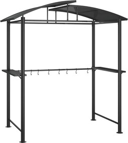 vidaXL Foișor grătar cu rafturi laterale, antracit 210x114x230 cm oțel