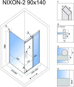 Cabina de dus Rea Nixon 90x140 cm