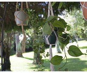Suport suspendat pentru ghiveci de flori din material textil ø 13 cm (înălțime 100 cm) Macramé – Artevasi