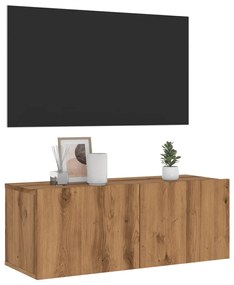 vidaXL Dulap TV perete, stejar artizanal, 80x30x30 cm, lemn prelucrat