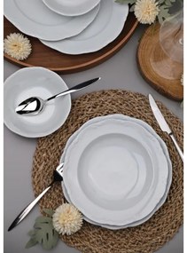 Set de masă 18 piese, alb/porțelan