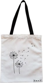 Sacosa de Panza pentru Cumparaturi, Geanta Tote, model Papadie Minimalisa, Cu fermoar, 38x34.5 cm, Alba, BEKZ®