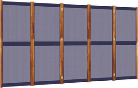 vidaXL Paravan de cameră cu 5 panouri, albastru închis, 350x180 cm