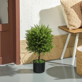 HOMCOM Plantă Artificială Cedru Rezistentă la Raze UV cu Ghiveci, Ø14,5x55 cm, Verde | Aosom Romania