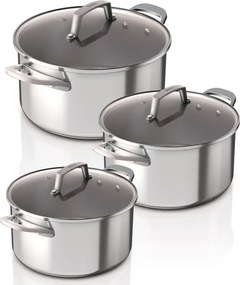 Set de oale Ninja Foodi C63000DE, 6 piese, Otel inoxidabil, Potrivite cuptor pana la 260°C, Fara PFOA si cadmiu, fund gros, Inductie, Inox