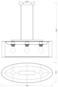Globo 15190H2 - Lustră pe cablu THEO 3xE27/60W/230V