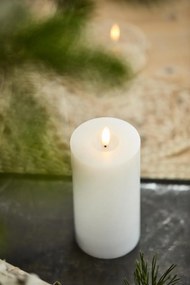 IB Laursen Lumanare pilon LED WARM FLAME SL 12,5 cm alb