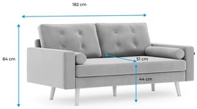 Canapea gri 3 locuri MANDI VELVET