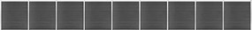 vidaXL Set de panouri de gard, negru, 1564x186 cm, WPC