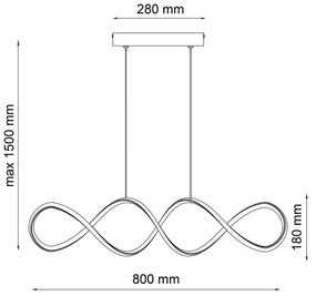 Lustră LED pe cablu INFINITO LED/34W/230V negru