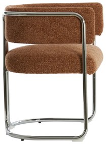 Scaun de sufragerie maro deschis cu cotiere tapițat Adante – Light &amp; Living