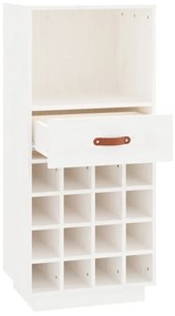 Dulap de vinuri, alb, 45x34x100 cm, lemn masiv de pin Alb, 1