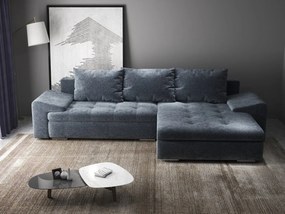 Colțar extensibil dumonde cu ladă de depozitare si sezut confortabil din spuma high-density, Leonardo Euphoria Grafit 260x185 cm II