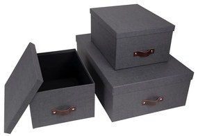 Set 3 cutii de depozitare Bigso Box of Sweden Inge, negru