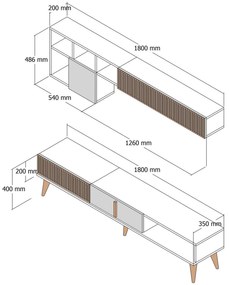 Mobilier living Milhouse (Nuc + antracit). 1088803