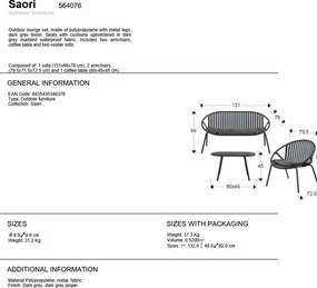 Set mobilier de exterior din 4 piese Saori gri inchis