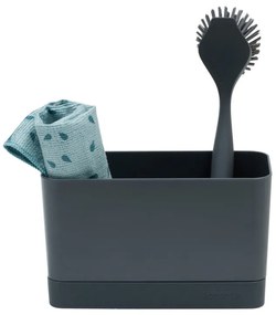 Organizator pentru chiuveta Brabantia SinkSide 1000209, Antiderapant, Silicon, Gri inchis