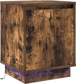vidaXL Dulap de noapte Stejar fumuriu 39 x 34,5 x 50 cm Lemn compozit