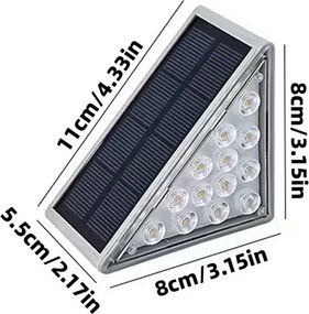 Set de iluminat solar pentru scări - LED alb - 6 bucăți