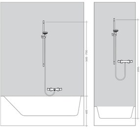 Set de dus cu bara 65 cm Hansgrohe, Raindance Select S, crom