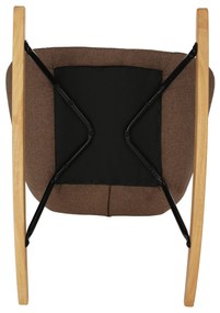 Fotoliu balansoar, material textil maro deschis/lemn, HARPER
